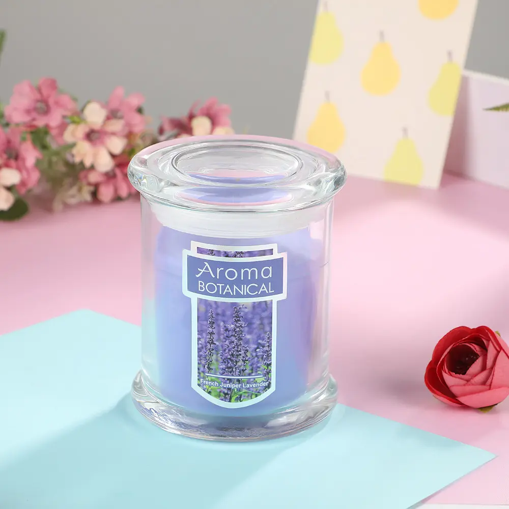 Home scented glass cup candle botanical aroma candles with lid the US